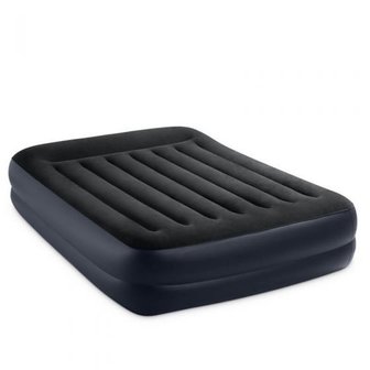 Intex luchtbed Queen Pillow Rest 152 x 203 cm PVC blauw/zwart