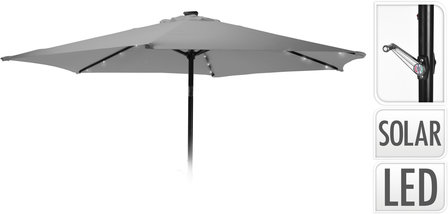 Opgewonden zijn dief Voorzieningen Pro Garden Parasol Solar Led 270 Cm Aluminium/polyester Lichtgrijs - Hobby  en Fendt onderdelen - Caravancentrum Waterland