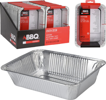 BBQ Bereidingsbakjes 22 X 15,5 Cm Aluminium Zilver 5 Stuks