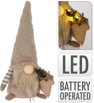 Gnome Met LED Pluche 38 cm