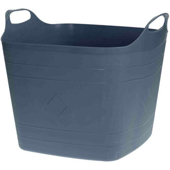 Flexibele kuip emmer/wasmand - blauw - 25 liter - vierkant - kunststof - Wasmanden