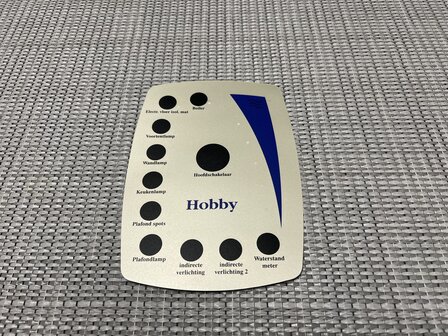 Bedieningspaneel sticker hobby t.b.v verlichting 2007 &amp; 2008