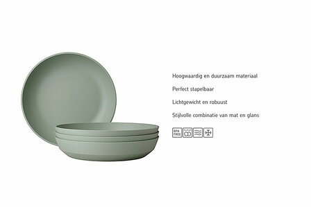 Diep bord Silueta div. kleuren 210 mm