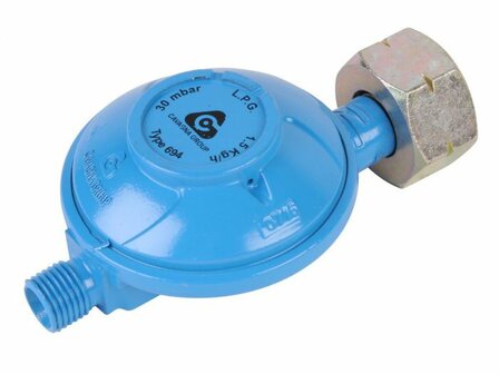 Drukregelaar 30 mbar uni x 1/4 link buitendraad