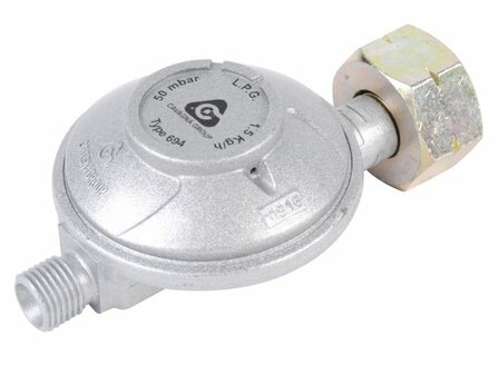 Drukregelaar 50 mbar uni x 1/4&#039;&#039; links buitendraad