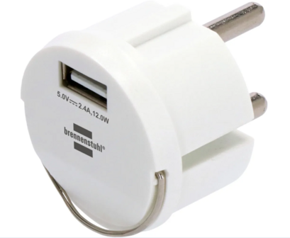 Stopcontactadapter geaard 230 V naar USB-A 5 V  