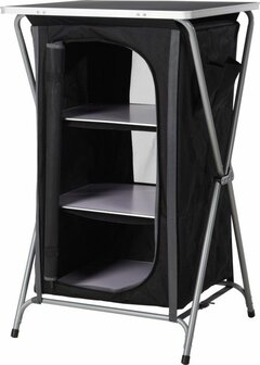 Redcliffs campingkast  3 lagen zwart met zwart blad