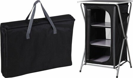 Redcliffs campingkast  3 lagen zwart met zwart blad