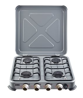 Kooktoestel 4-pits grijs beveiligd 