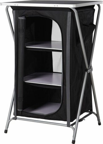 Redcliffs campingkast  3 lagen zwart met zwart blad